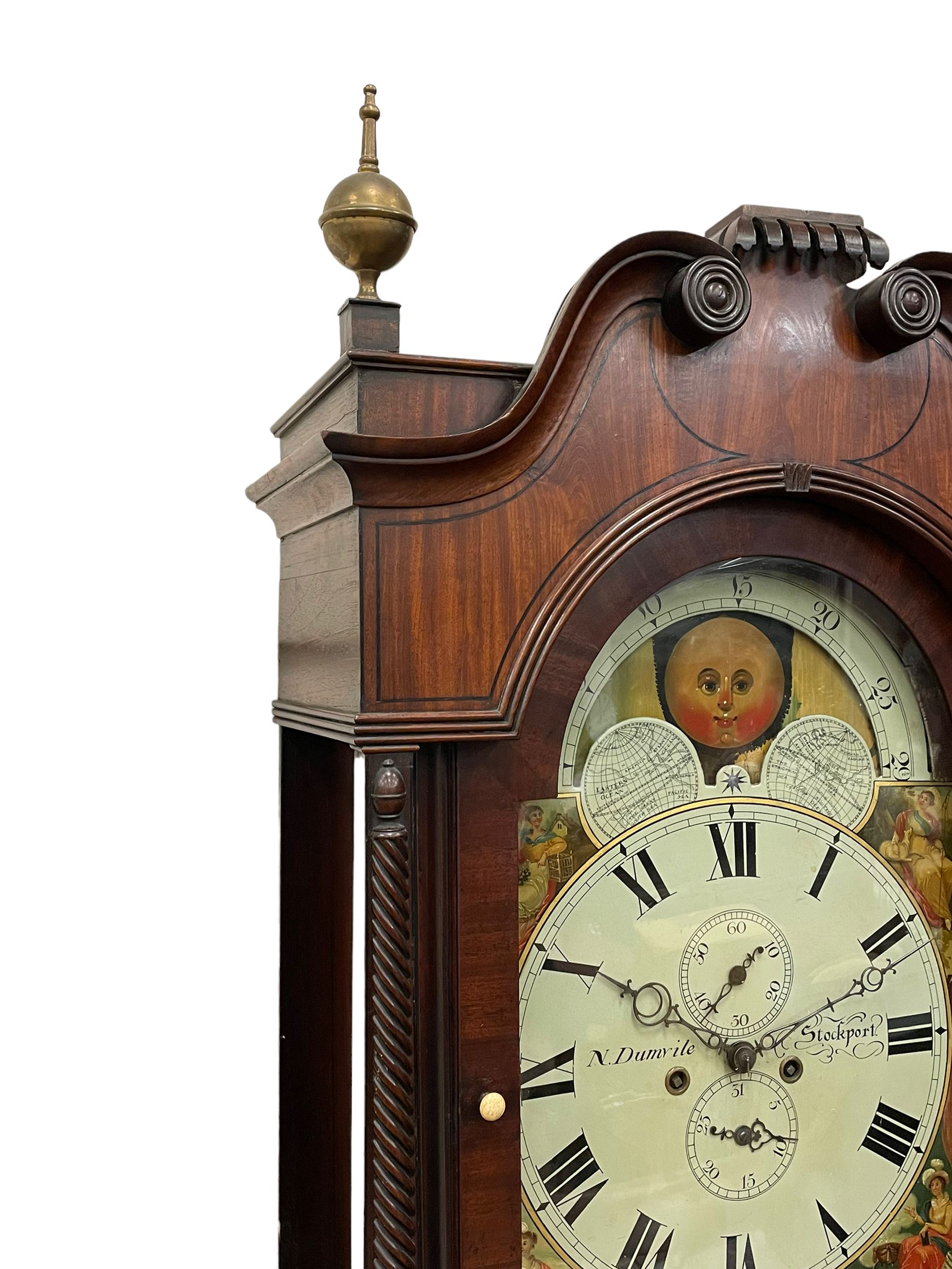 Nathaniel Dumville of Stockport - 8-day brass inlaid mahogany longcase clock c1840 - Image 2 of 15