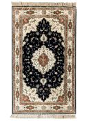 Turkish Cappadocia silk inlaid ivory ground rug