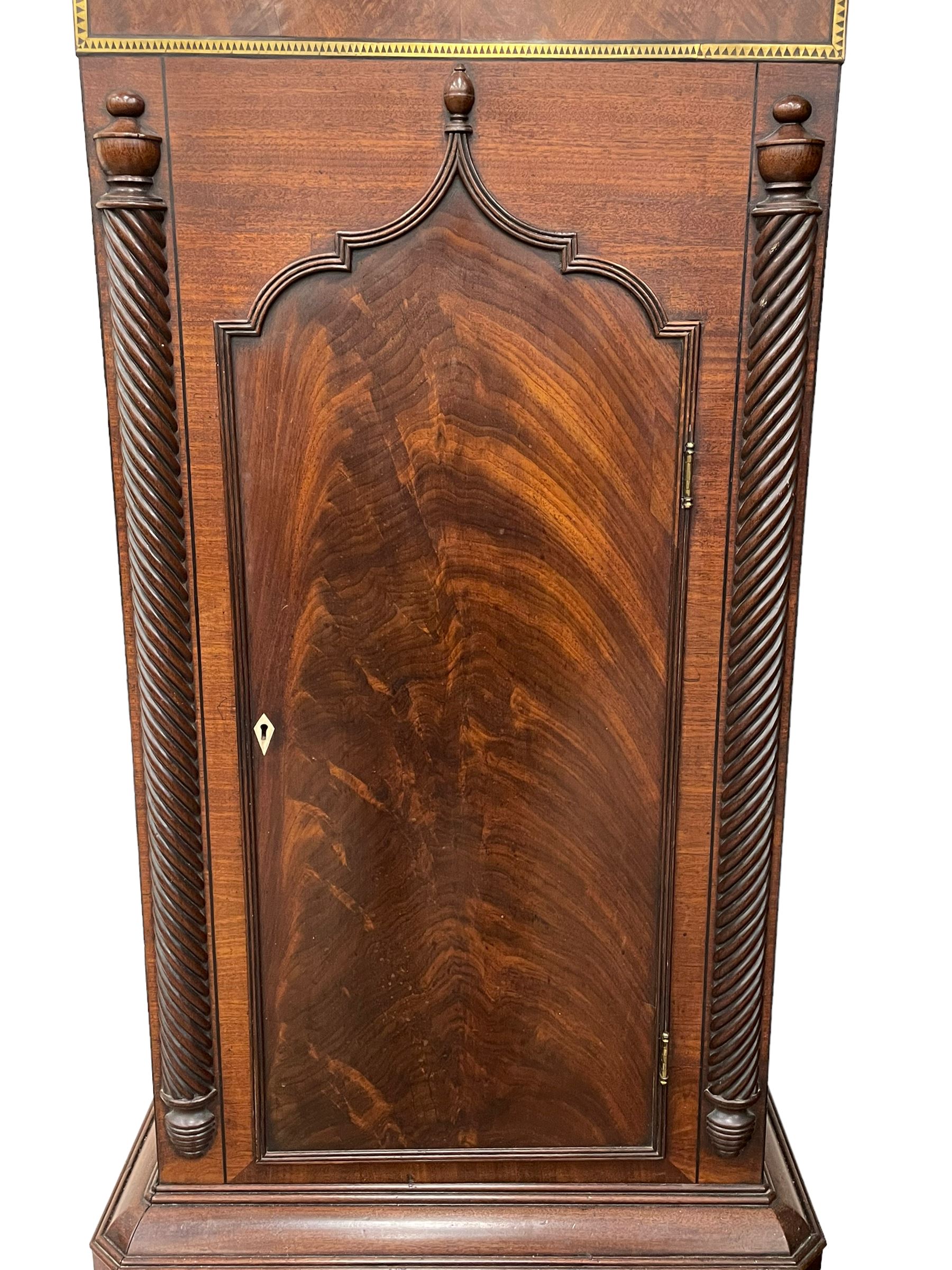 Nathaniel Dumville of Stockport - 8-day brass inlaid mahogany longcase clock c1840 - Image 7 of 15