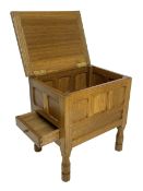 Brian Haw (former Mouseman carver) - Yorkshire oak work or sewing box