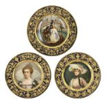 Three late 19th century Vienna cabinet plates