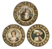 Three late 19th century Vienna cabinet plates