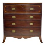 19th century figured mahogany secretaire chest