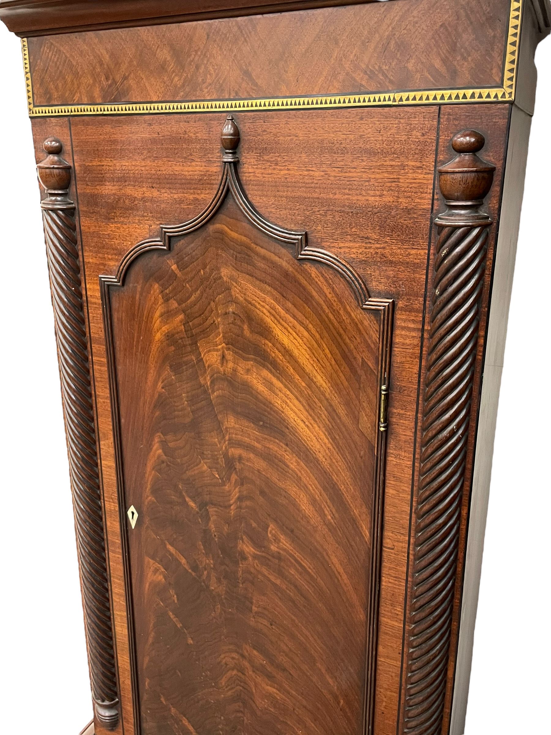 Nathaniel Dumville of Stockport - 8-day brass inlaid mahogany longcase clock c1840 - Image 8 of 15