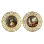 Two late 19th century cabinet plates in the manner of Vienna