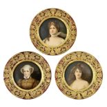 Set of three late 19th century Vienna cabinet plates