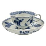 18th century Chinese blue and white Kangxi teacup and saucer