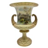 Early 20th century Royal Worcester campagna urn