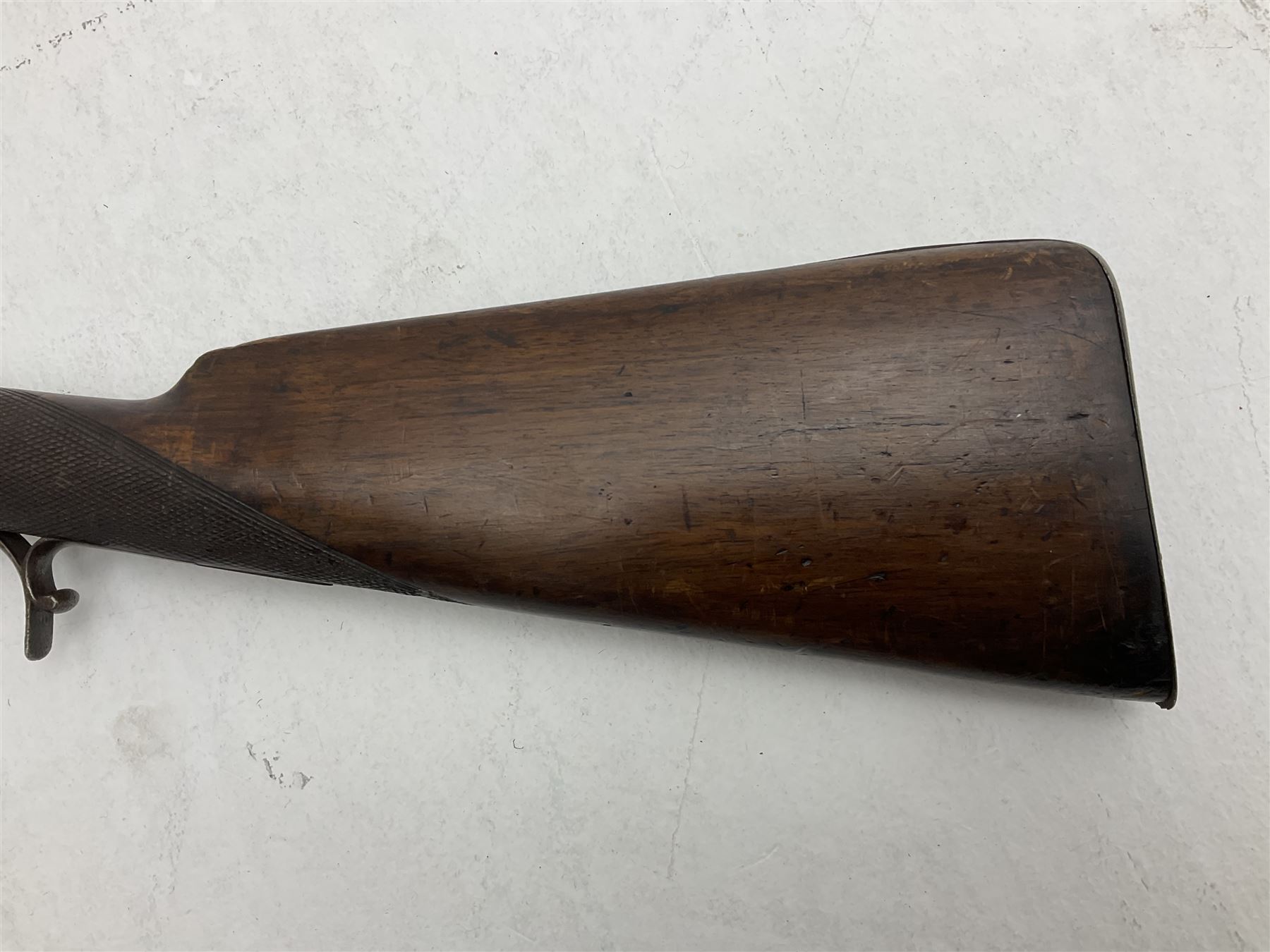 19th century English 14-bore single barrel percussion sporting gun with 71cm cut-down octagonal to - Image 26 of 29