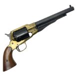 Modern Remington .44 calibre percussion brass framed army revolver