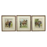 Set of three watercolours of military interest - Northumberland Yeomanry Hussars c1910