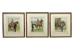 Set of three watercolours of military interest - Northumberland Yeomanry Hussars c1910