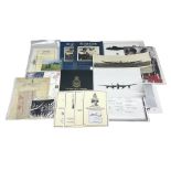 Dambusters 617 Squadron memorabilia - three signed photographs of Lancaster aircraft in flight