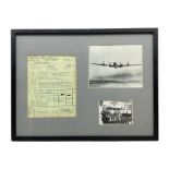 Hiroshima 1945 - modern framed display of memorabilia comprising copy of the Receipt of Materials fr