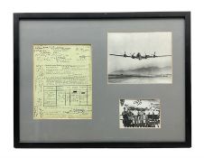 Hiroshima 1945 - modern framed display of memorabilia comprising copy of the Receipt of Materials fr