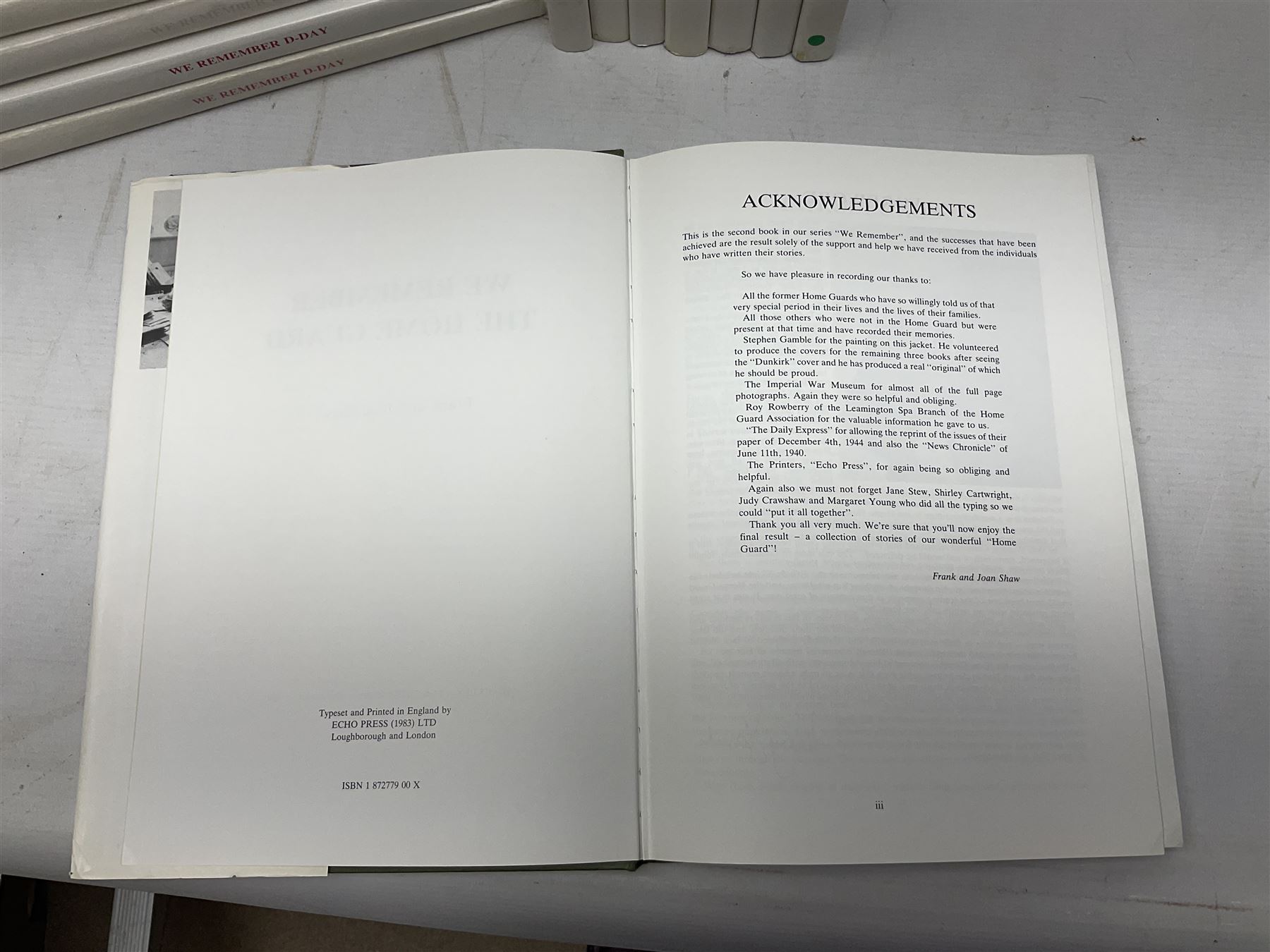 Frank and Joan Shaw: We Remember D-Day. 1994. Nine copies; We Remember Dunkirk. 1990. Two copies; We - Image 4 of 18