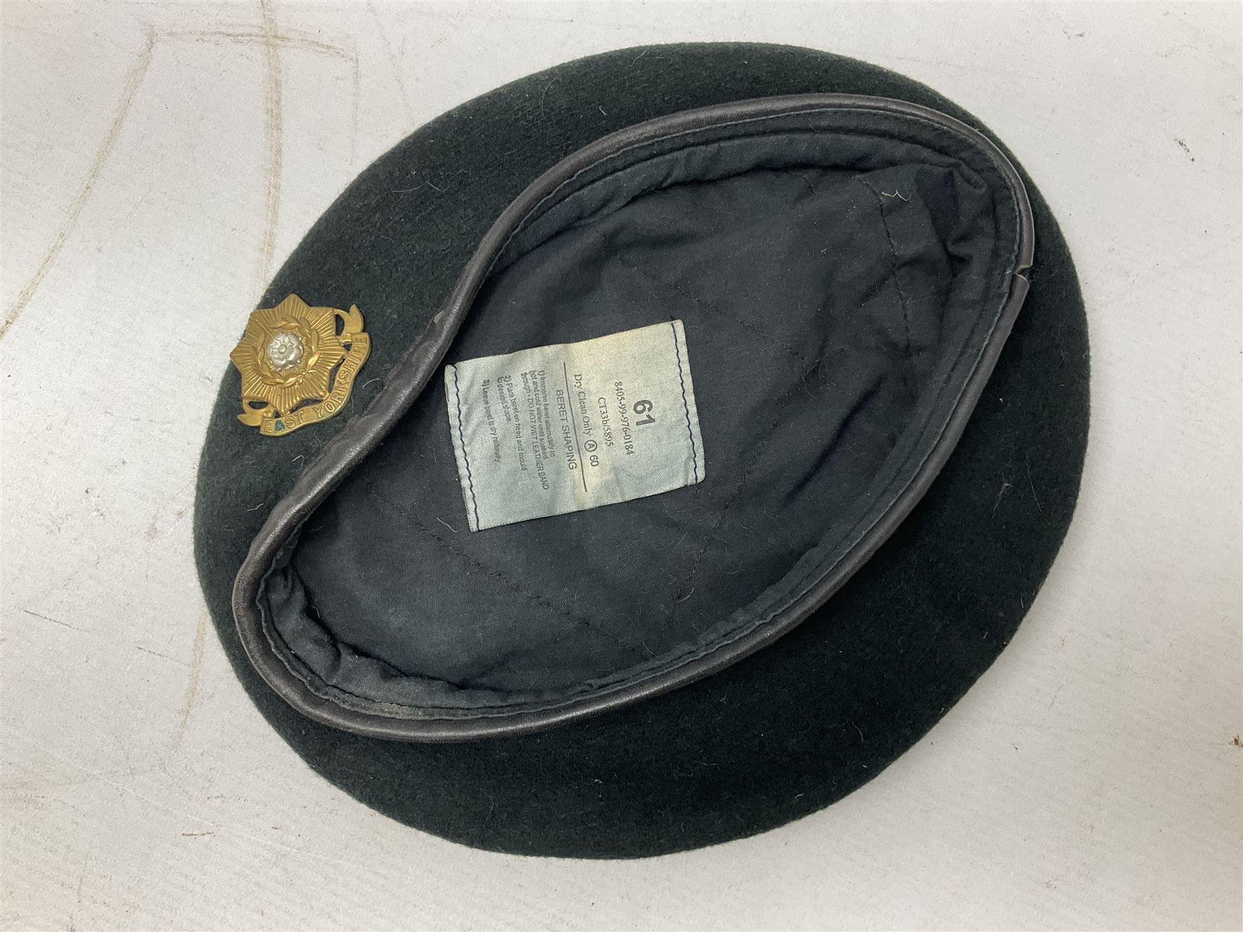 WW1 British Army Derby Scheme 1915 Attested armband; beret with East Yorkshire cap badge; pair of fu - Image 18 of 19