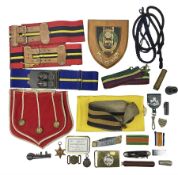 Miscellaneous militaria including two Royal Artillery and one Royal Horse Artillery stable belts; No