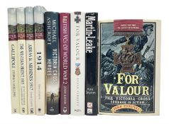 Nine reference books of Victoria Cross interest including four 'VCs of the First World War' series;