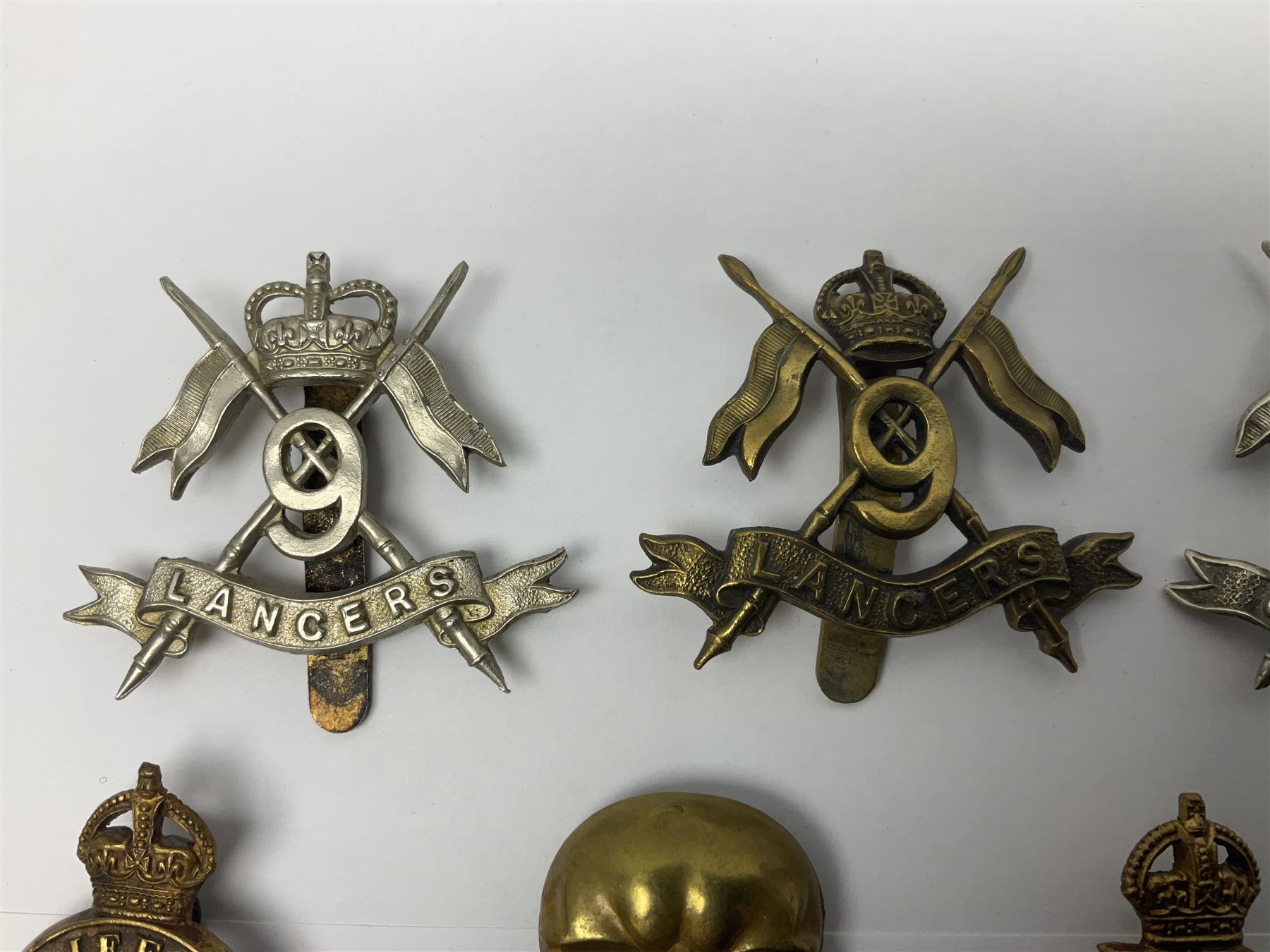Nine Lancers metal cap badges including 9th - Image 6 of 17