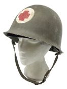 French Algerian War Red Cross steel helmet