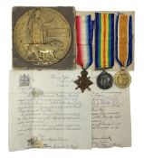WW1 trio of medals comprising British War Medal