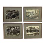 Set of four photographic prints entitled 'The European War 1914 - The Territorials Leave Pickering';