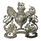 Victorian Volunteer Medical Staff Corps white metal helmet plate in the form of Victorian crowned Ro