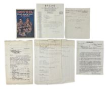 Folder of six items of WW2 correspondence relating to essential war works to 10 Downing Street and o