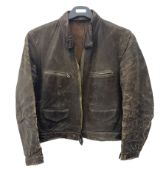German Luftwaffe Hartmann leather jacket with tartan pocket linings