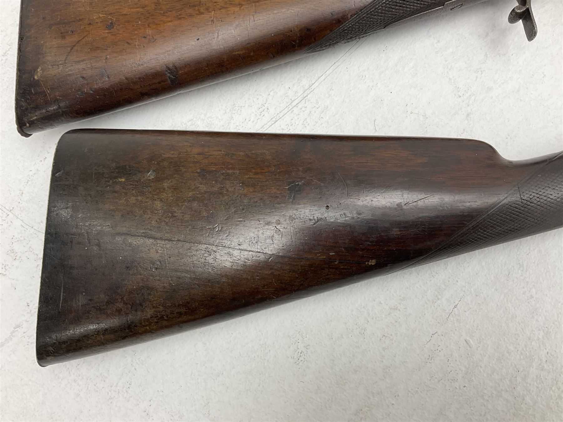 19th century English 14-bore single barrel percussion sporting gun with 71cm cut-down octagonal to - Image 4 of 29