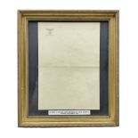 Adolf Hitler - single sheet of unused note paper embossed in gilt to the top left corner with the na