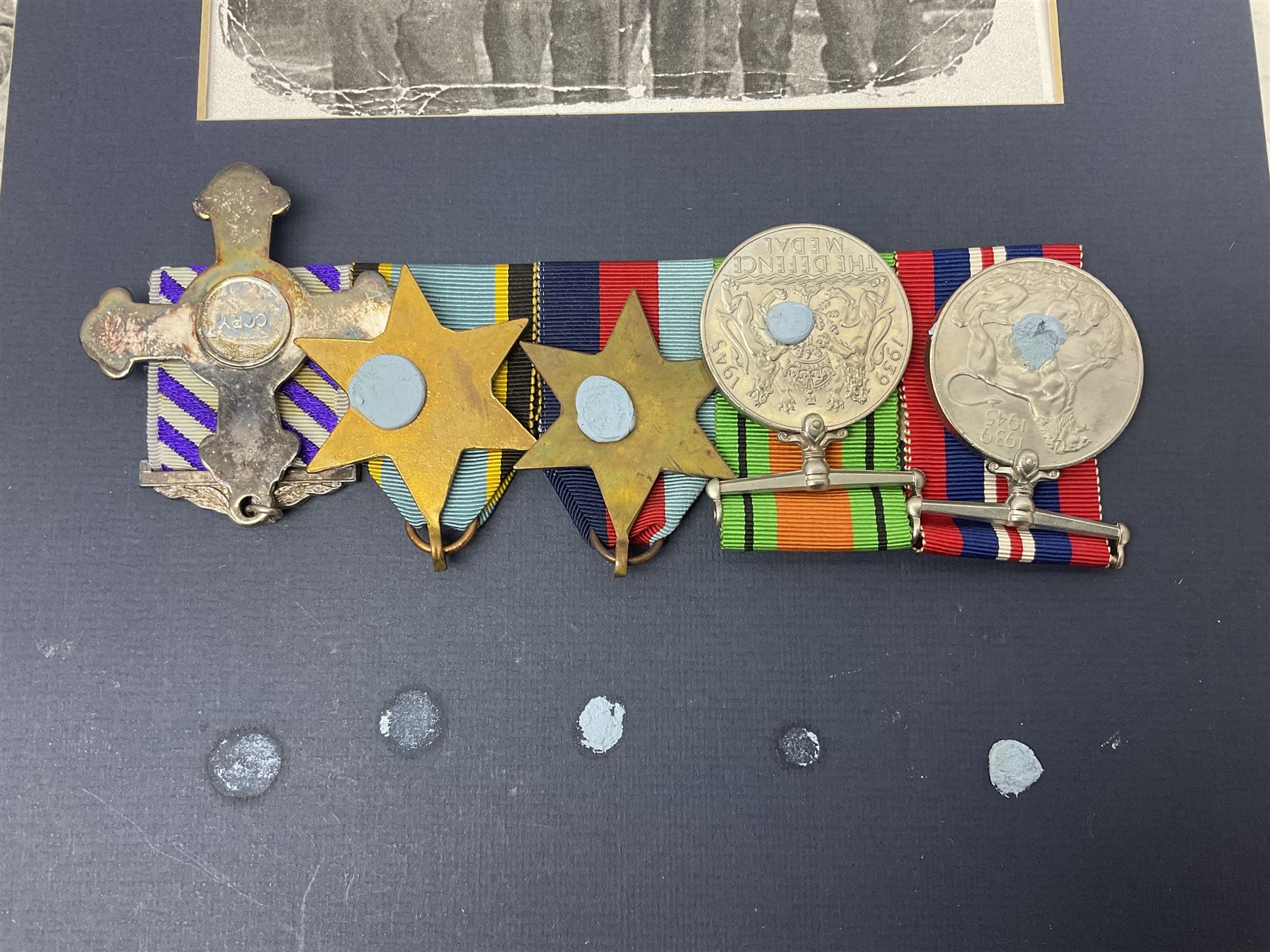 Warrant Officer Gordon Pearce D.F.C. R.A.F.V.R. - display of five medals comprising copy Distinguish - Image 6 of 9