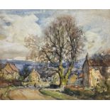 John William Howey (Staithes Group 1873-1938): 'Thirlby Village - Yorkshire'