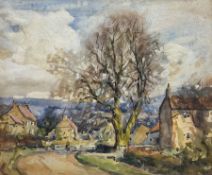 John William Howey (Staithes Group 1873-1938): 'Thirlby Village - Yorkshire'