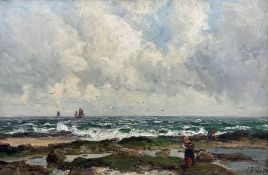 John Falconar Slater (British 1857-1937): Collecting Mussels on the Northumberland Coast
