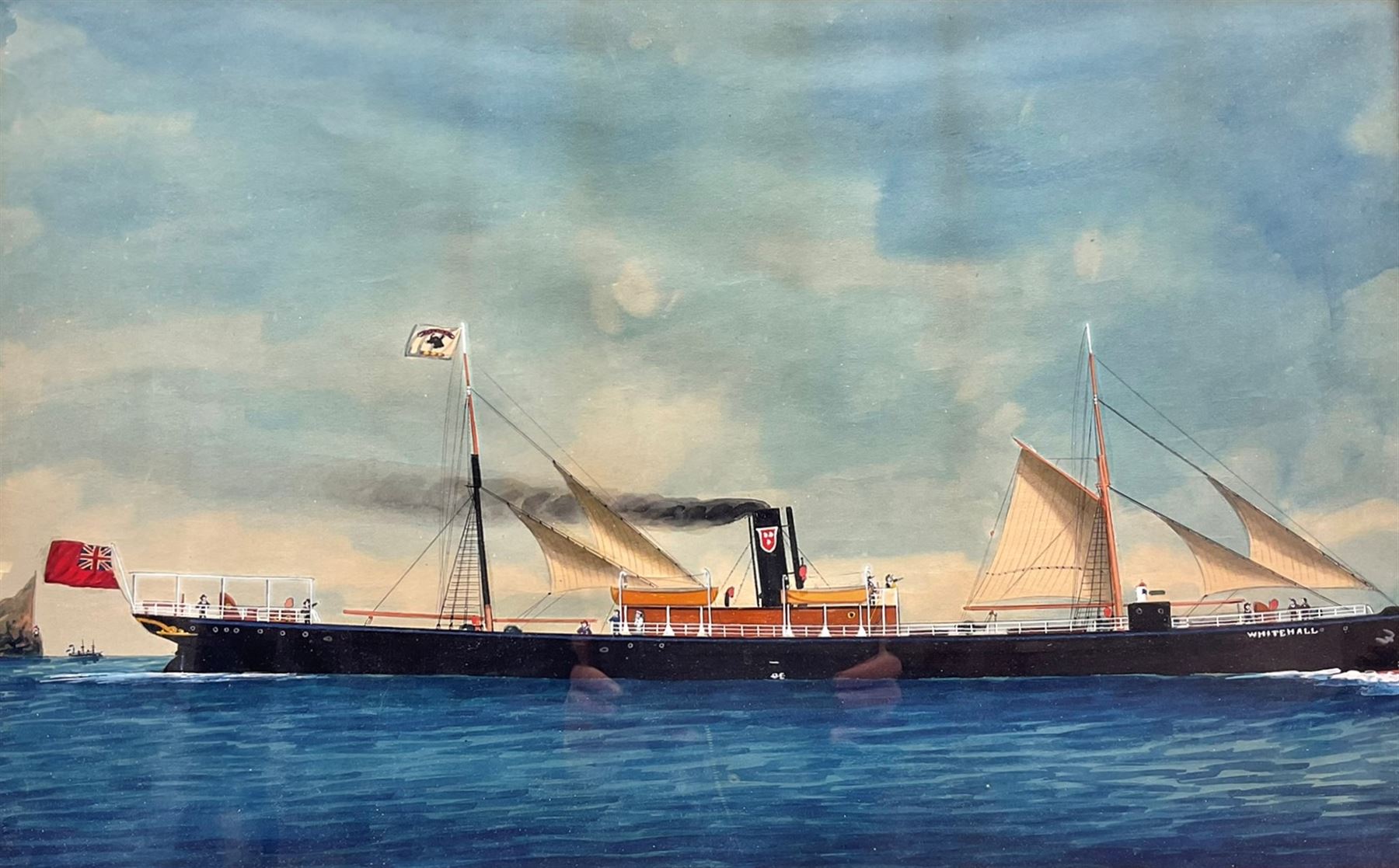 English School (19th/20th century): 'SS Whitehall' - Ship's Portrait