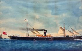 English School (19th/20th century): 'SS Whitehall' - Ship's Portrait