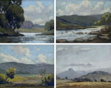 Robert Leslie Howey (British 1900-1981): 'Sleights' 'Cleveland' and 'Above High Force' on the River