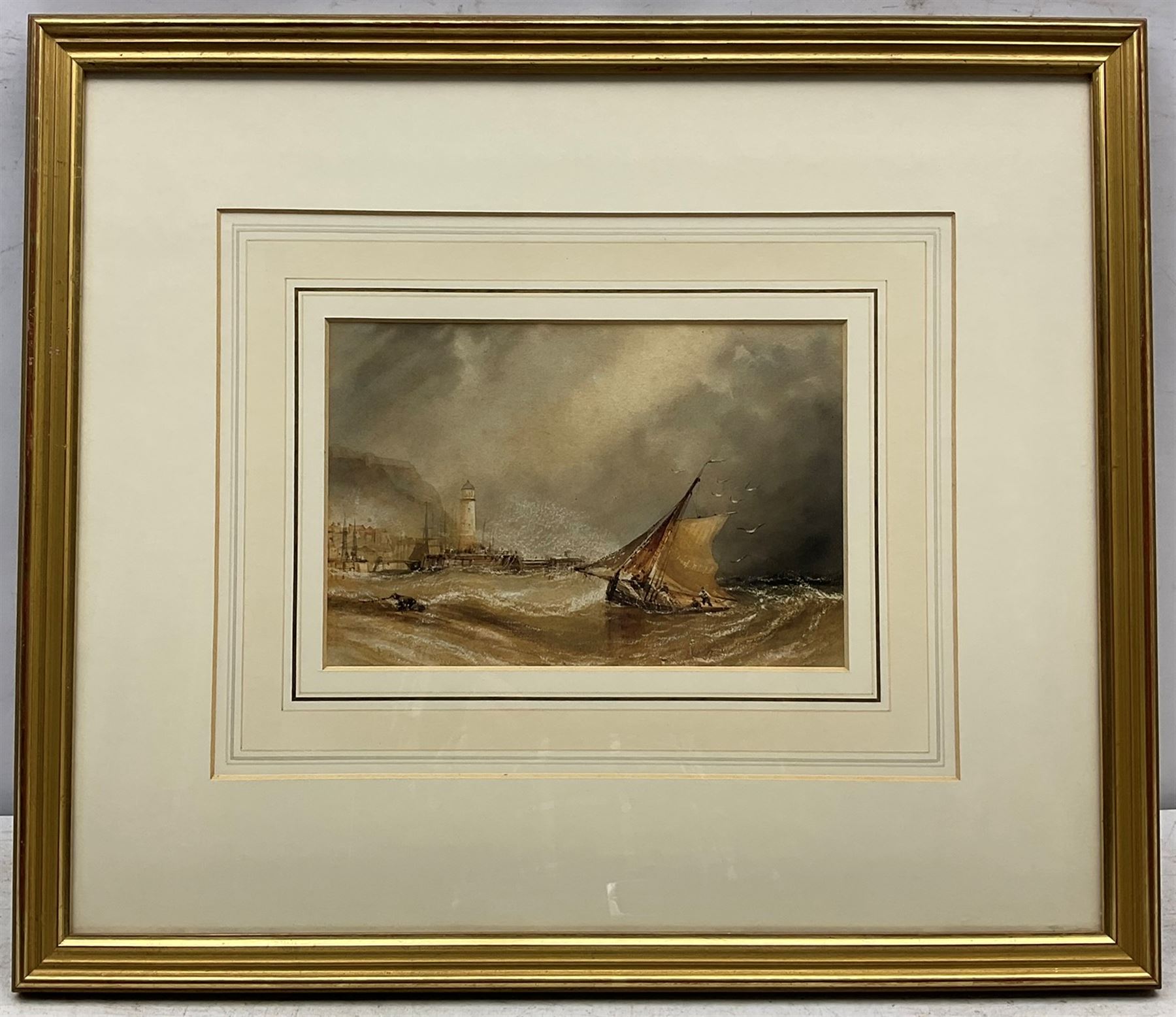 Henry Barlow Carter (British 1804-1868): Fishing Boat returning to Scarborough Harbour - Image 2 of 4