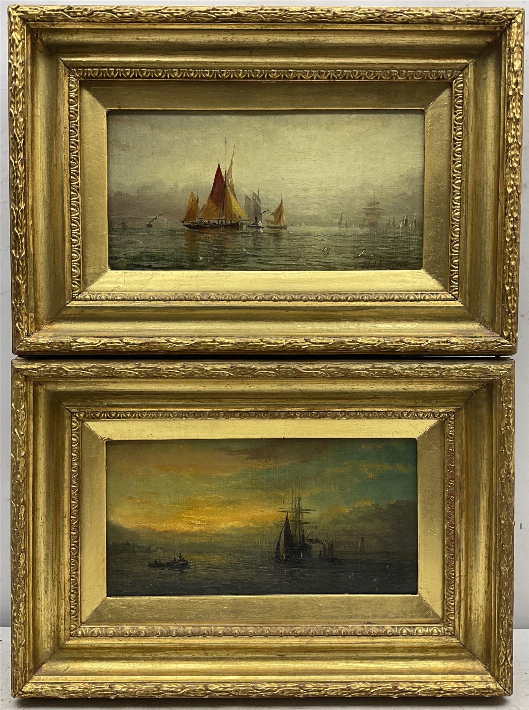 William Adolphus Knell (British 1801-1875): Shipping at Sunrise and Sunset - Image 2 of 7