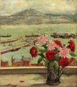 Percy Monkman (British 1892-1986): Scarborough Harbour from a Window in the Old Town