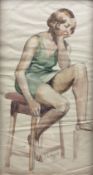 John Napper (British 1916-2001): Girl on a Stool