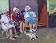 Catherine Tyler (British 1949-): 'Beach Hut Pensioners'