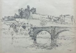 Frederick (Fred) Lawson (British 1888-1968): Richmond Castle and Bridge