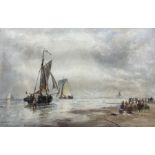 Thomas Bush Hardy RA RBA (British 1842-1897): Unloading the Boats at 'Katwijk aan Zee'