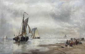 Thomas Bush Hardy RA RBA (British 1842-1897): Unloading the Boats at 'Katwijk aan Zee'