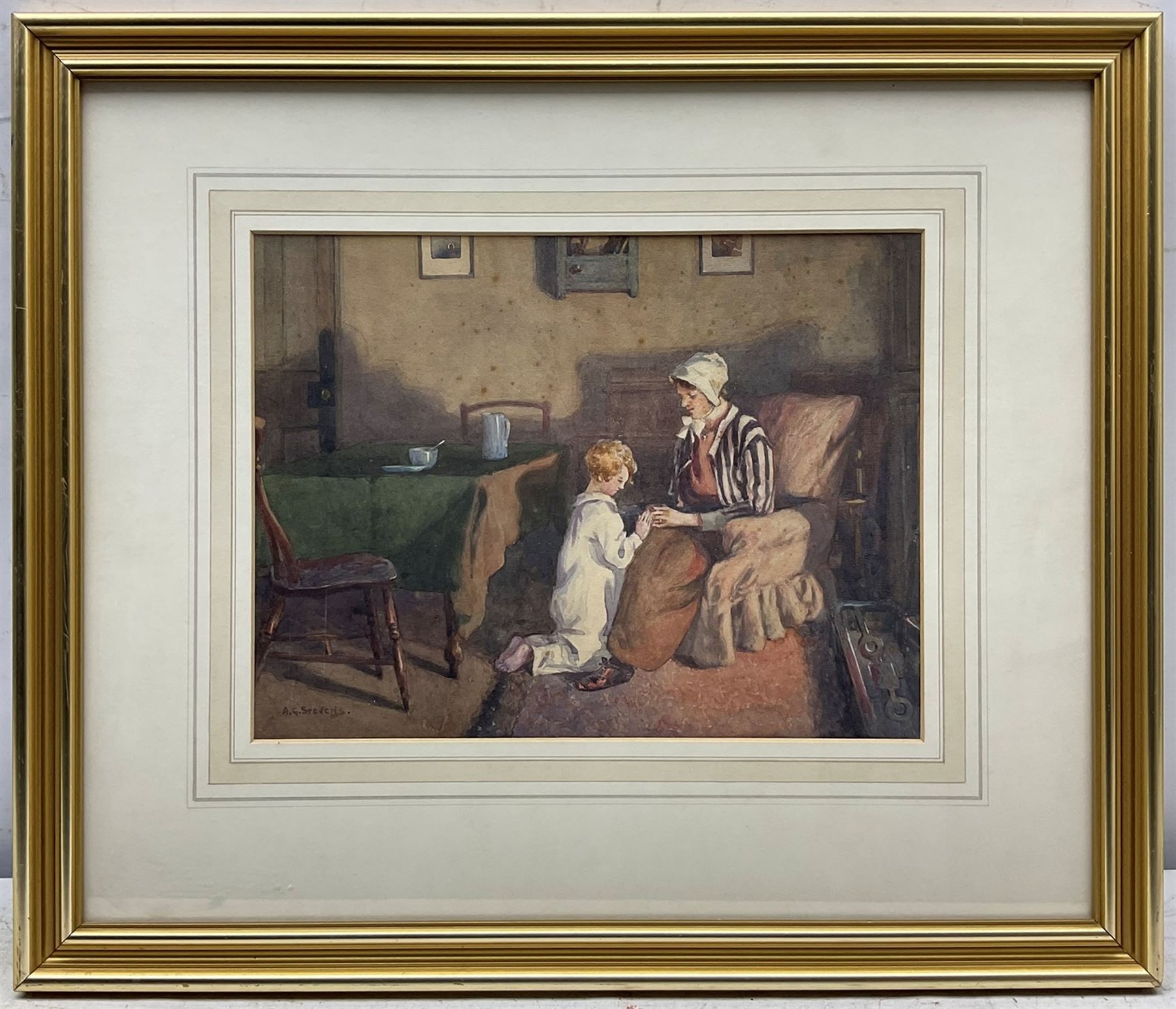 Albert George Stevens (Staithes Group 1863-1925): Bedtime - Image 2 of 4