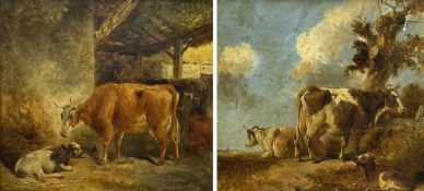 Attrib. Thomas Sidney Cooper (British 1803-1902): Cattle in Barn and Landscape settings