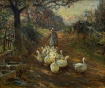 Frederic Stuart Richardson (Staithes Group 1855-1934): The Goose Girl